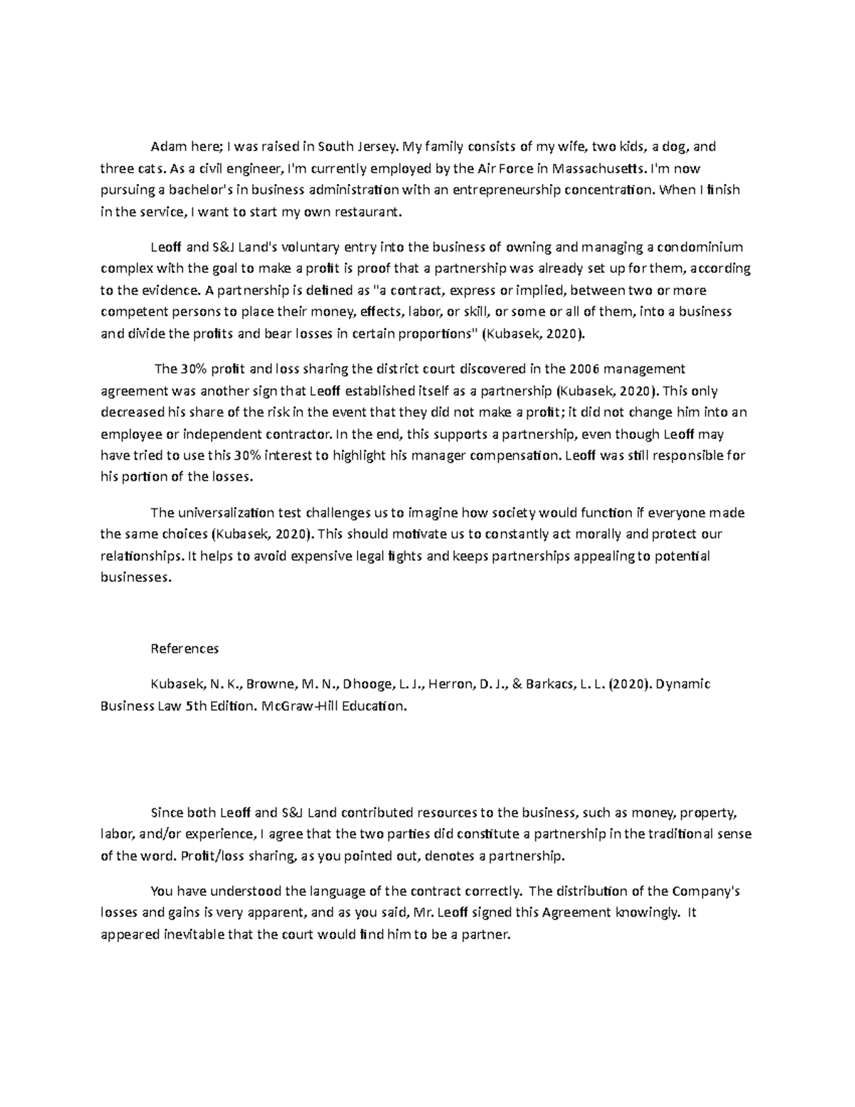 Week 1-1 Disscusion - 1-1 discussion post - Adam here; I was raised in ...