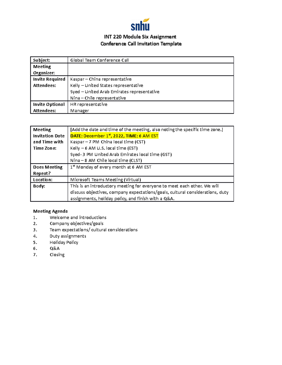 INT 220 Conference Call Invitation - ACC-202-R6935 - SNHU - Studocu