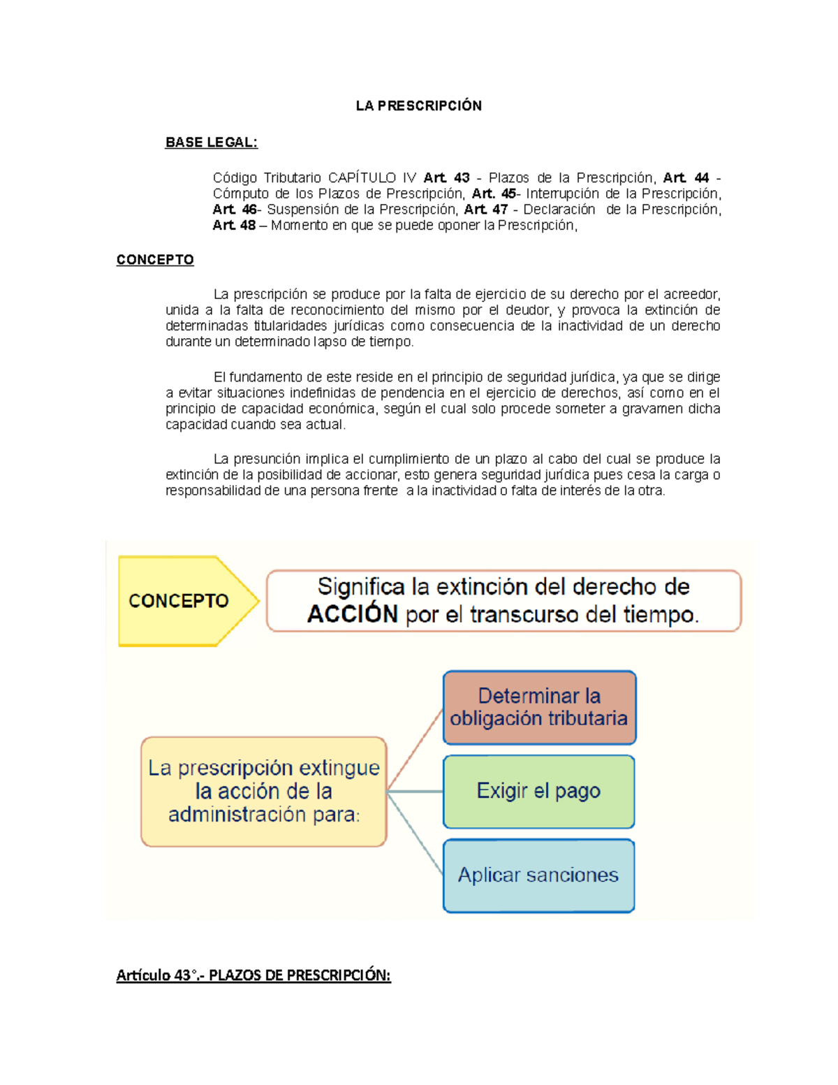 Monografia DE LA Prescripción - LA PRESCRIPCIÓN BASE LEGAL: Código ...
