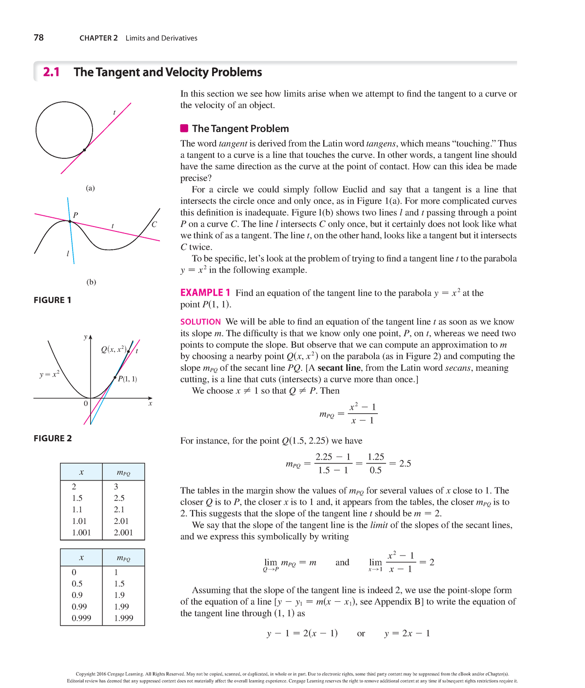 Readings Calculus 1 S2.1 - 78 CHAPTER 2 Limits And Derivatives In This ...