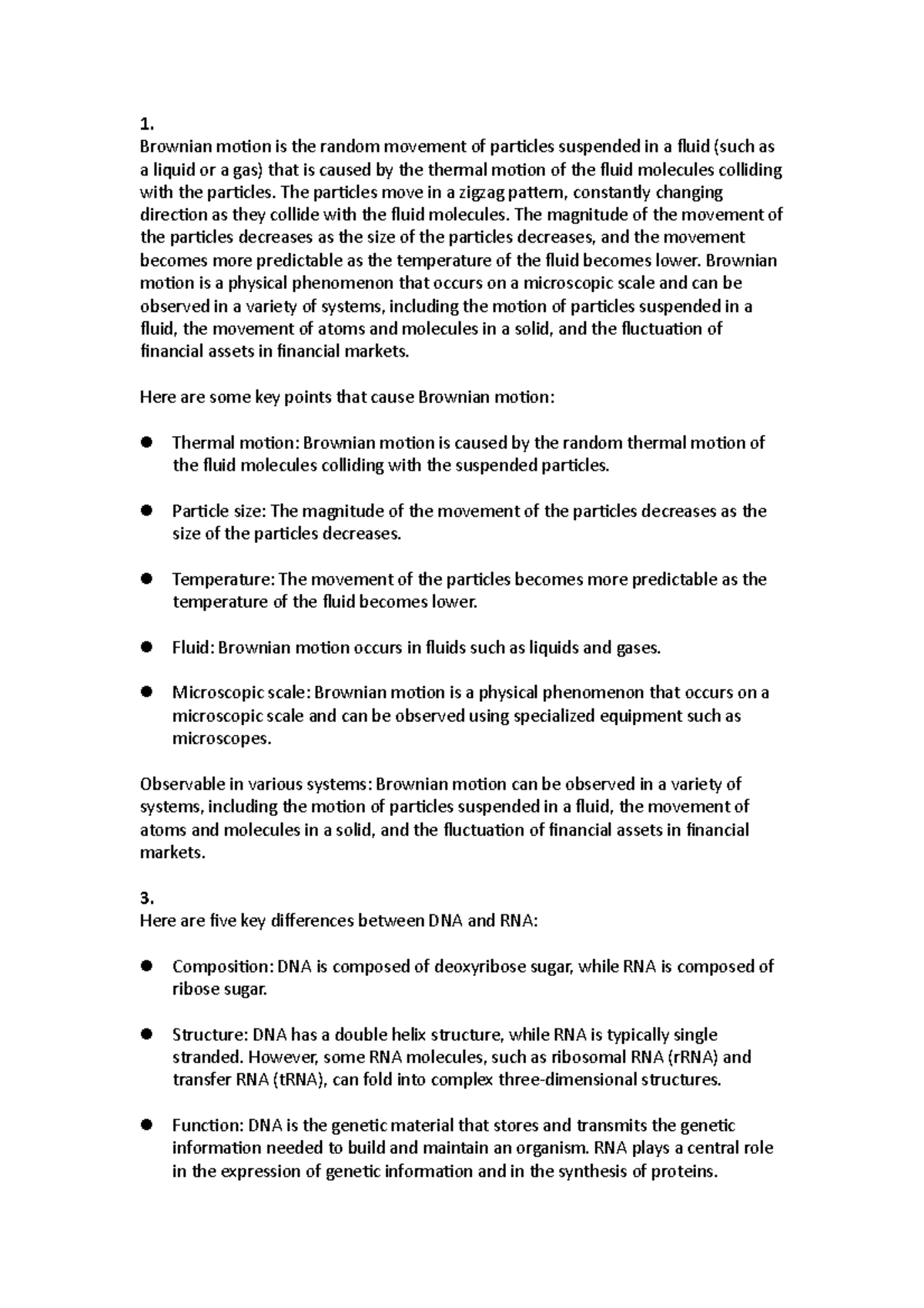 Bio - bio dock biology for engineers - 1. Brownian motion is the random ...