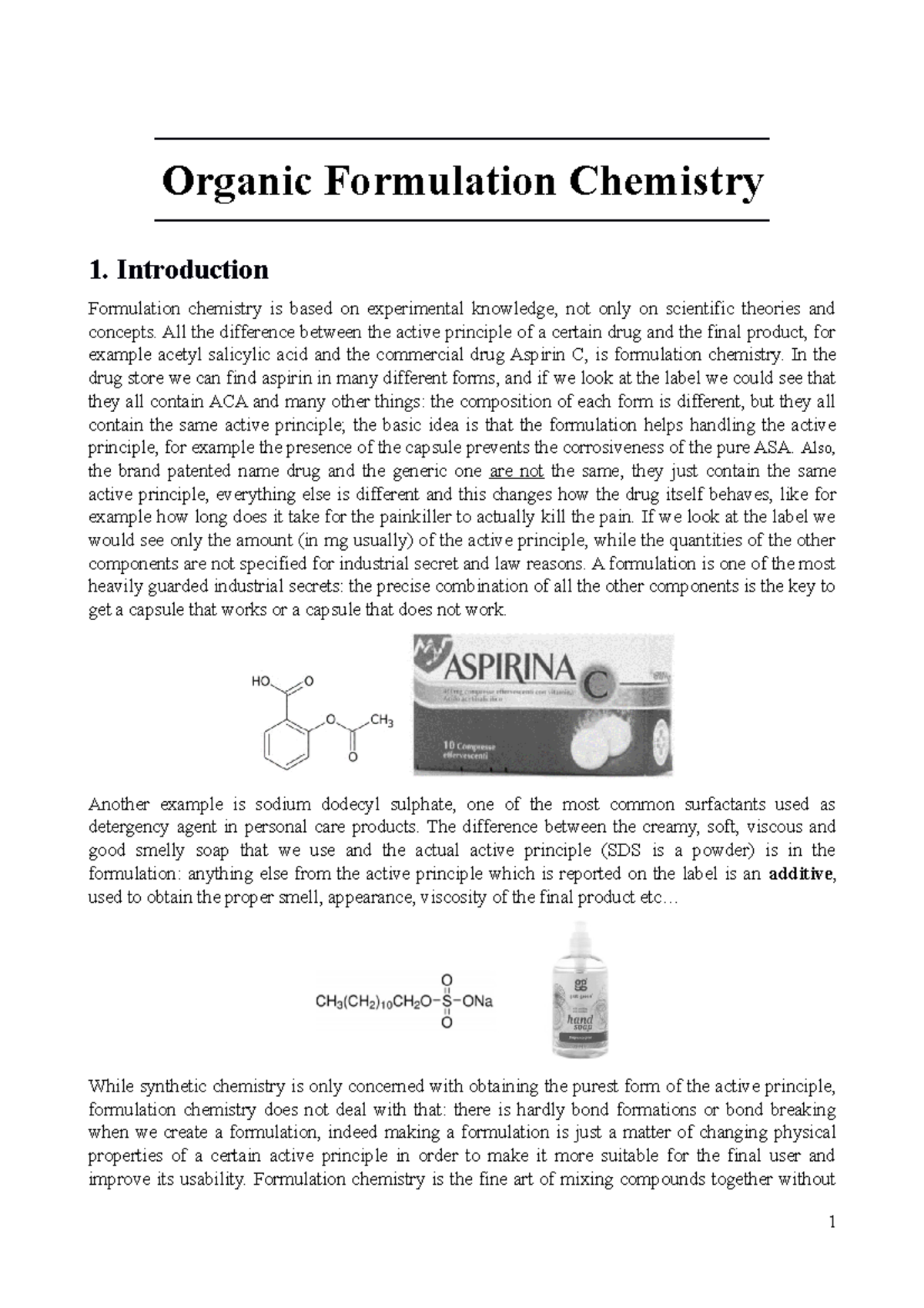 Organic Formulation Chemistry - Introduction Formulation Chemistry Is ...