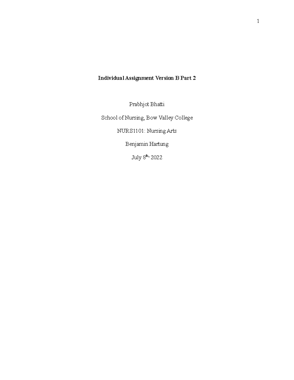 NA Final Assignment - Individual Assignment Version B Part 2 Prabhjot ...