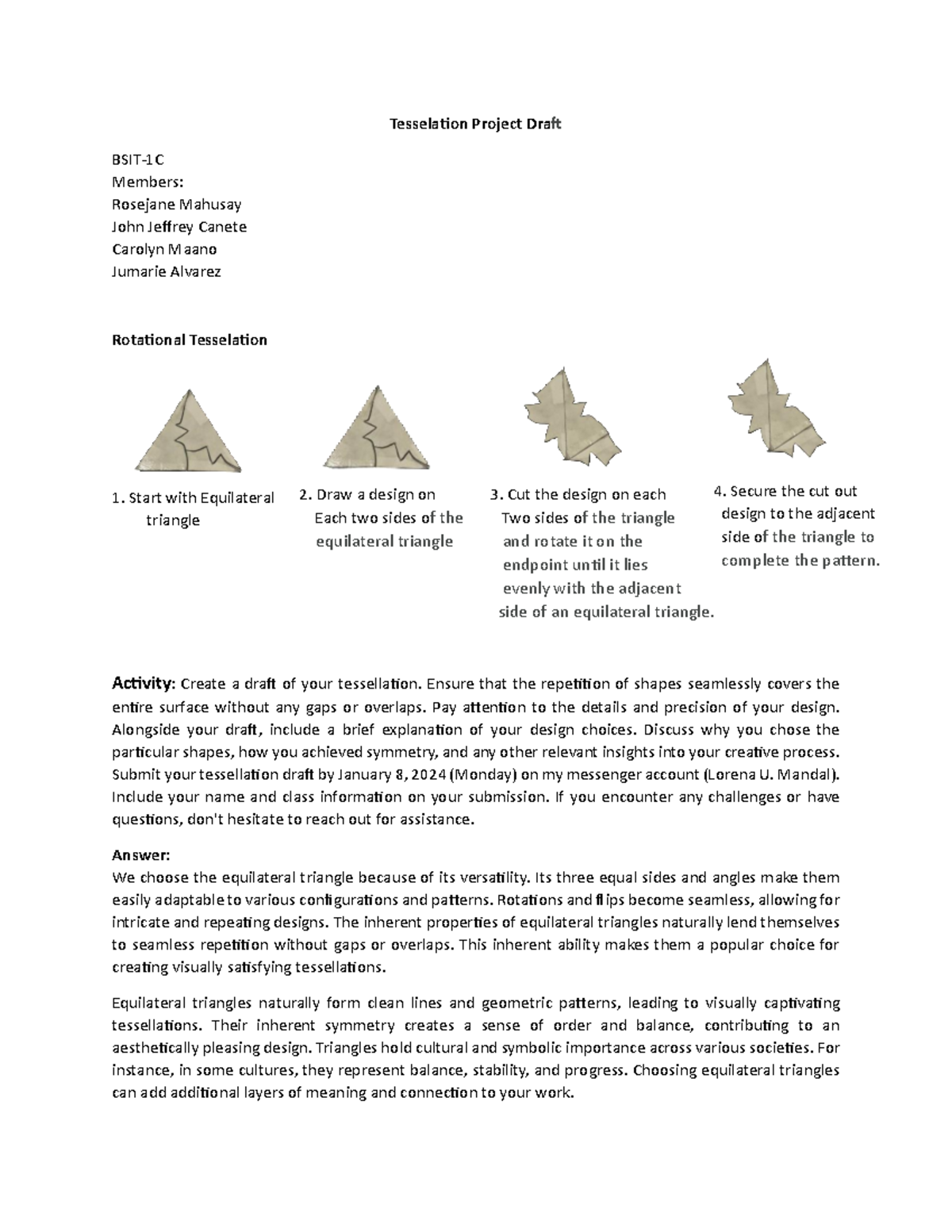 Tesselation Project Draft - Tesselation Project Draft BSIT-1C Members ...