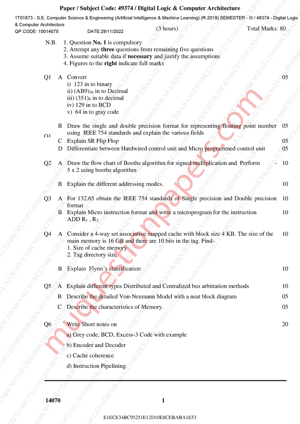 DLCA Q- Paper DEC 2022 - 14070 1 (3 hours) Total Marks: 80 N. 1 ...