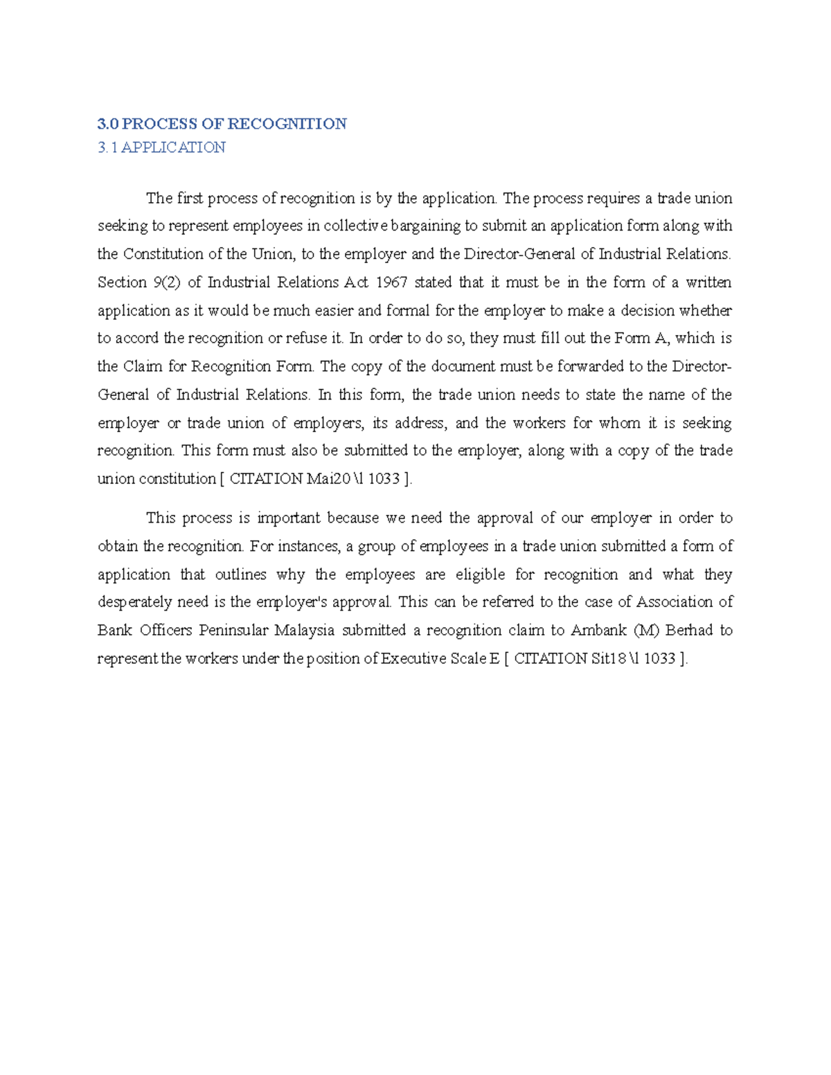 Assignment PAD363 - 3 PROCESS OF RECOGNITION 3 APPLICATION The first ...