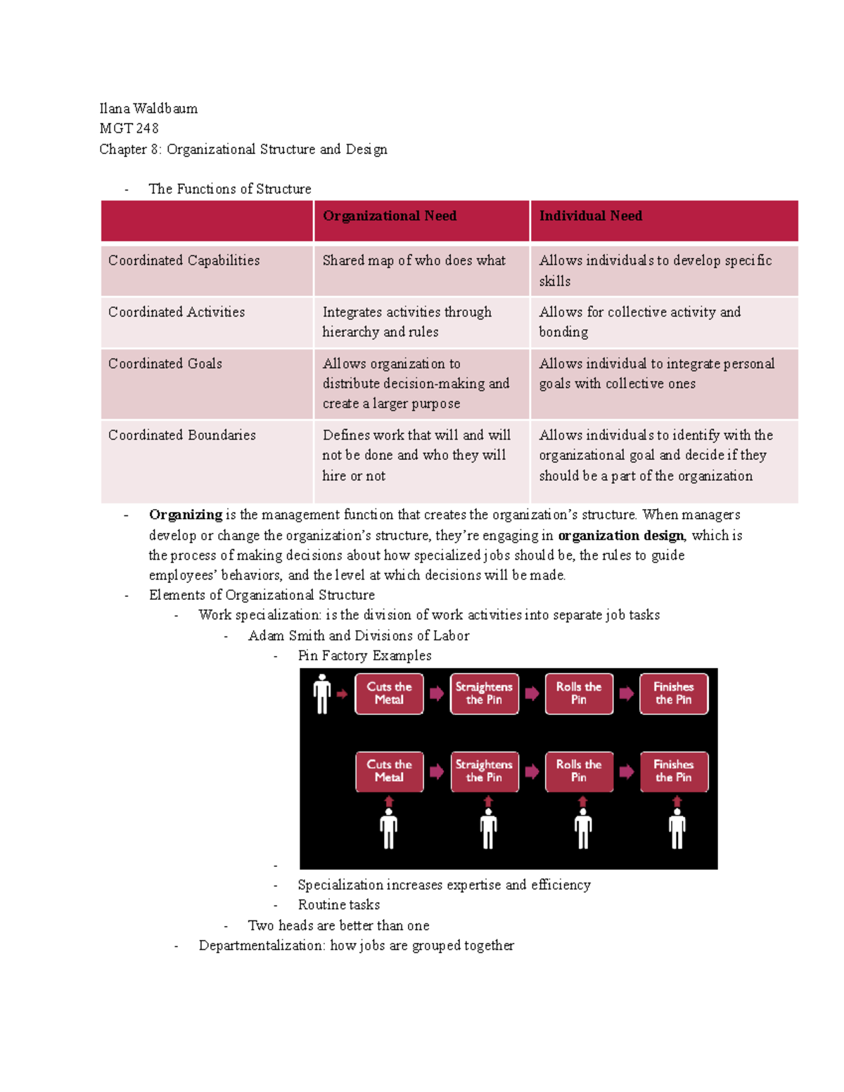 MGT 248 Chapter 8 Notes - Ilana Waldbaum MGT 248 Chapter 8 ...