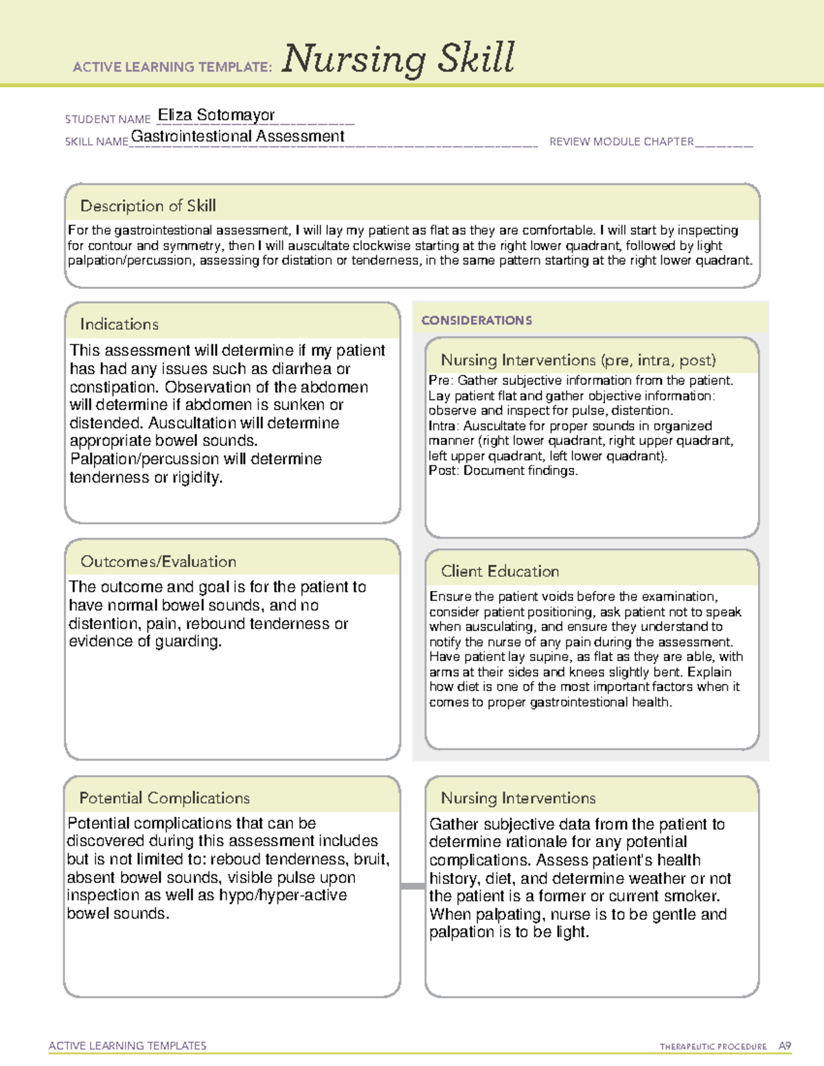 Gastrointestional Assessment - I will start by inspecting for contour ...