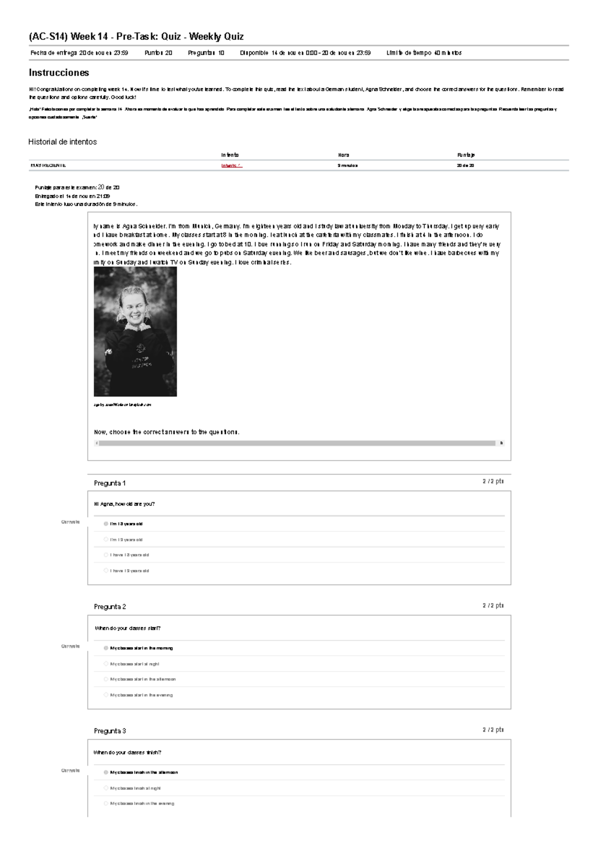 (AC-S14) Week 14 - Pre-Task Quiz - Weekly Quiz Ingles I (2022) - (AC ...