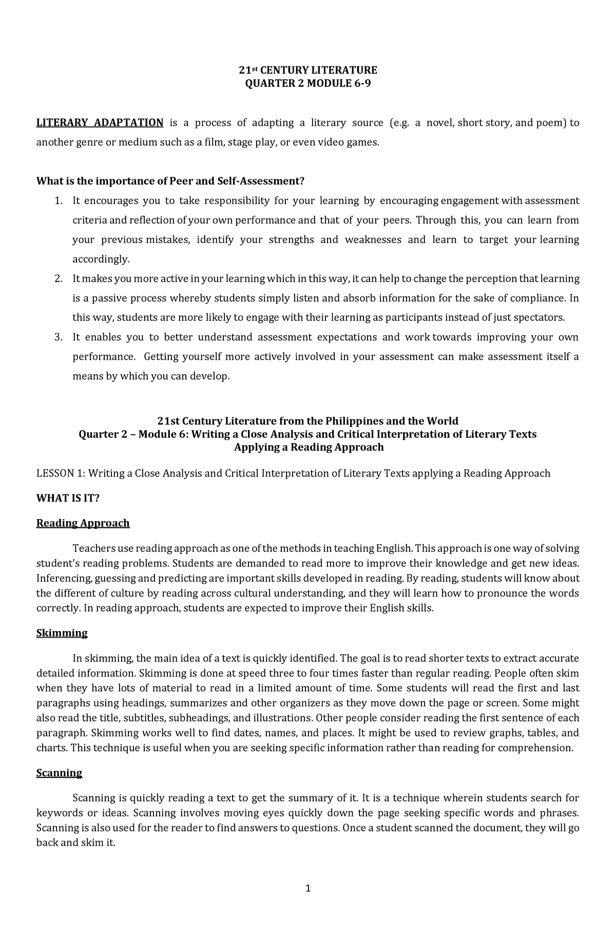 21st Week 1-Module 6-9 - UNDERSTANDING CULTURE - 21 st CENTURY ...