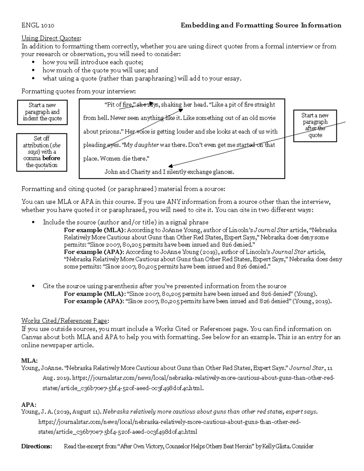 Embedding and Formatting Source Information - Formatting quotes from ...