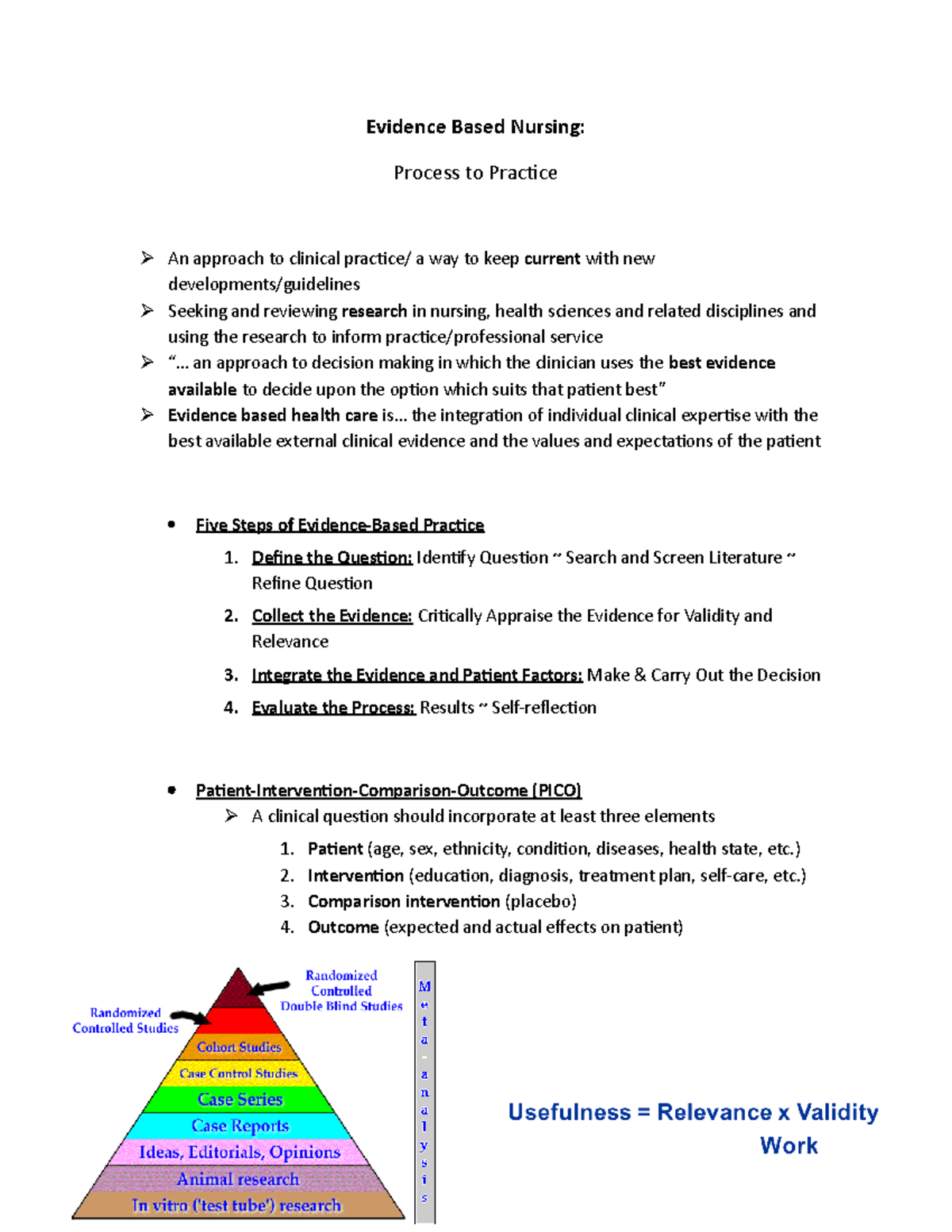 3 Evidence Based Nursing - Evidence Based Nursing: Process to Practice ...