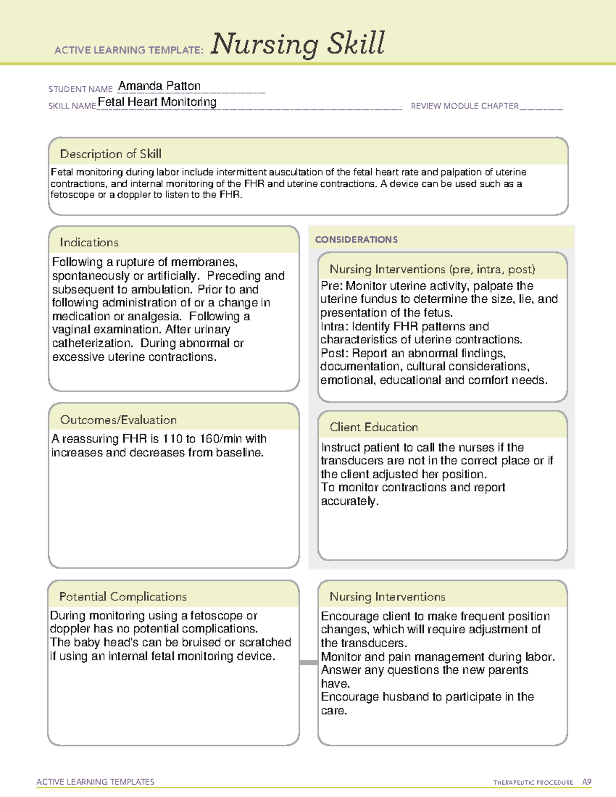 Nursing skill preeclampsia - ACTIVE LEARNING TEMPLATES TherapeuTic ...