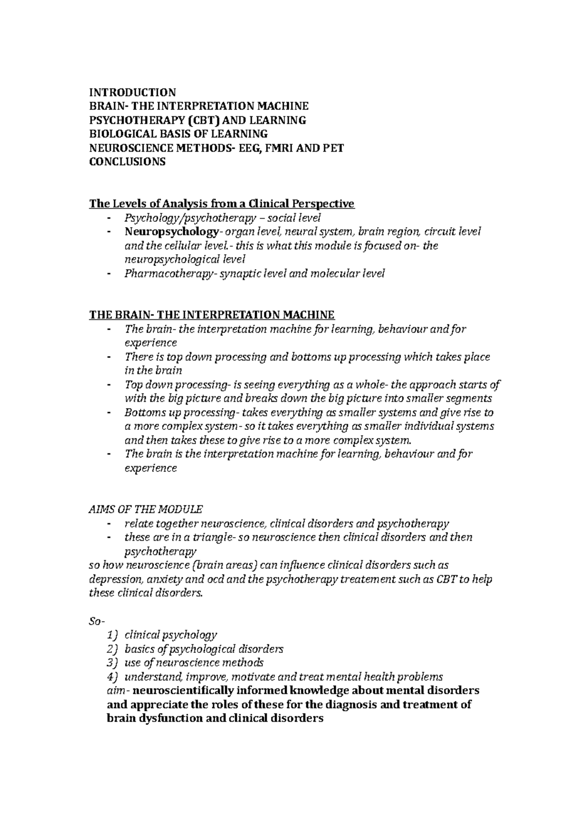 Disorders of the brain - INTRODUCTION BRAIN- THE INTERPRETATION MACHINE ...