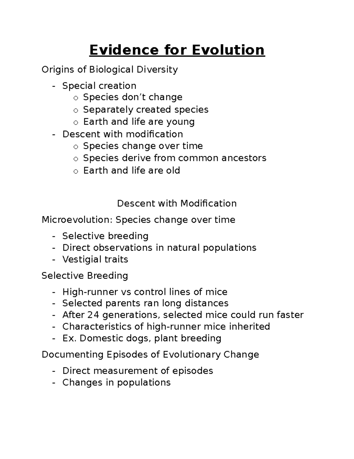 2 Evidence for Evolution Evidence for Evolution Origins of Biological