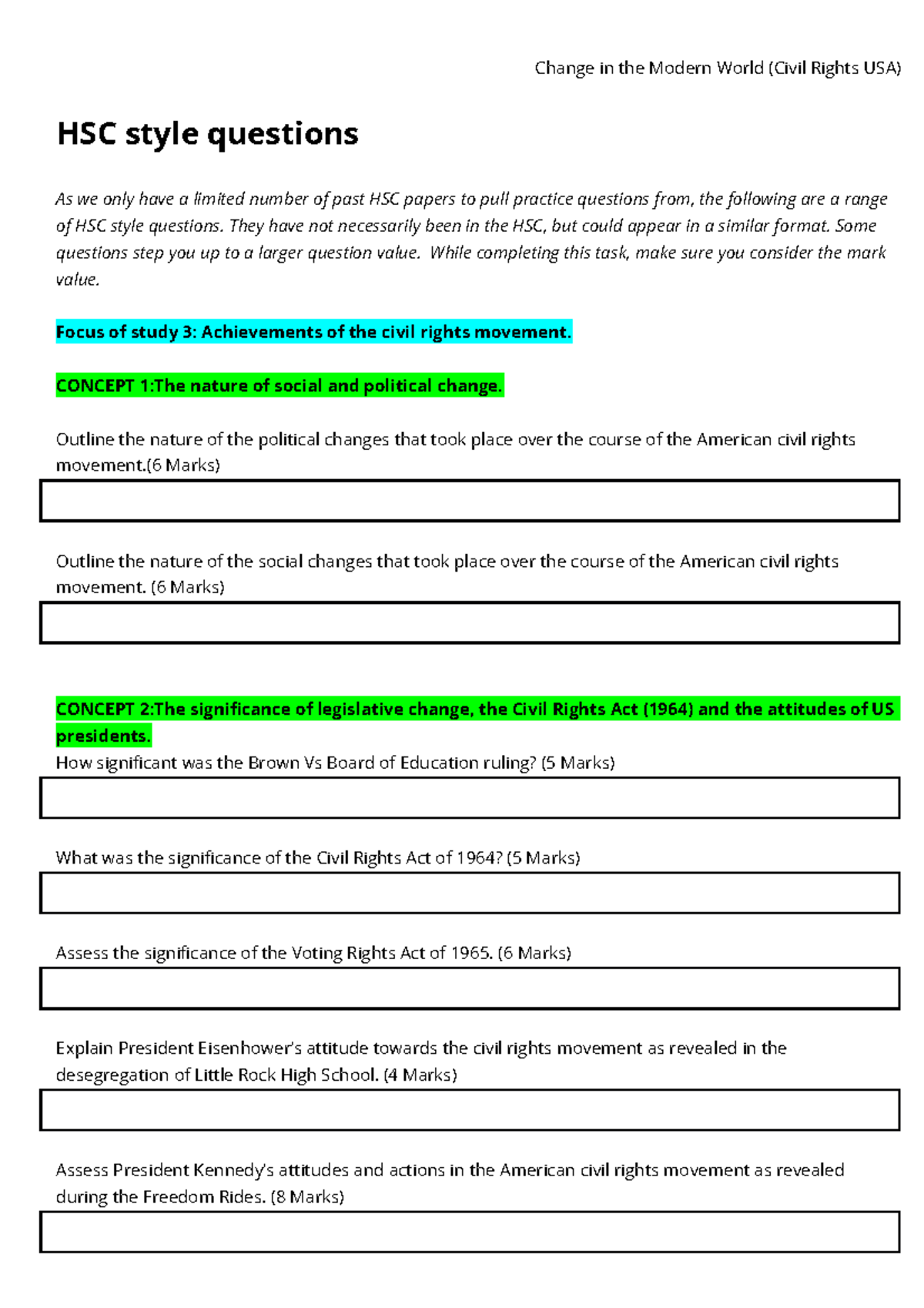 Rayaan Tanvir - Civil Rights Practice Questions - Focus 3 Achievements ...