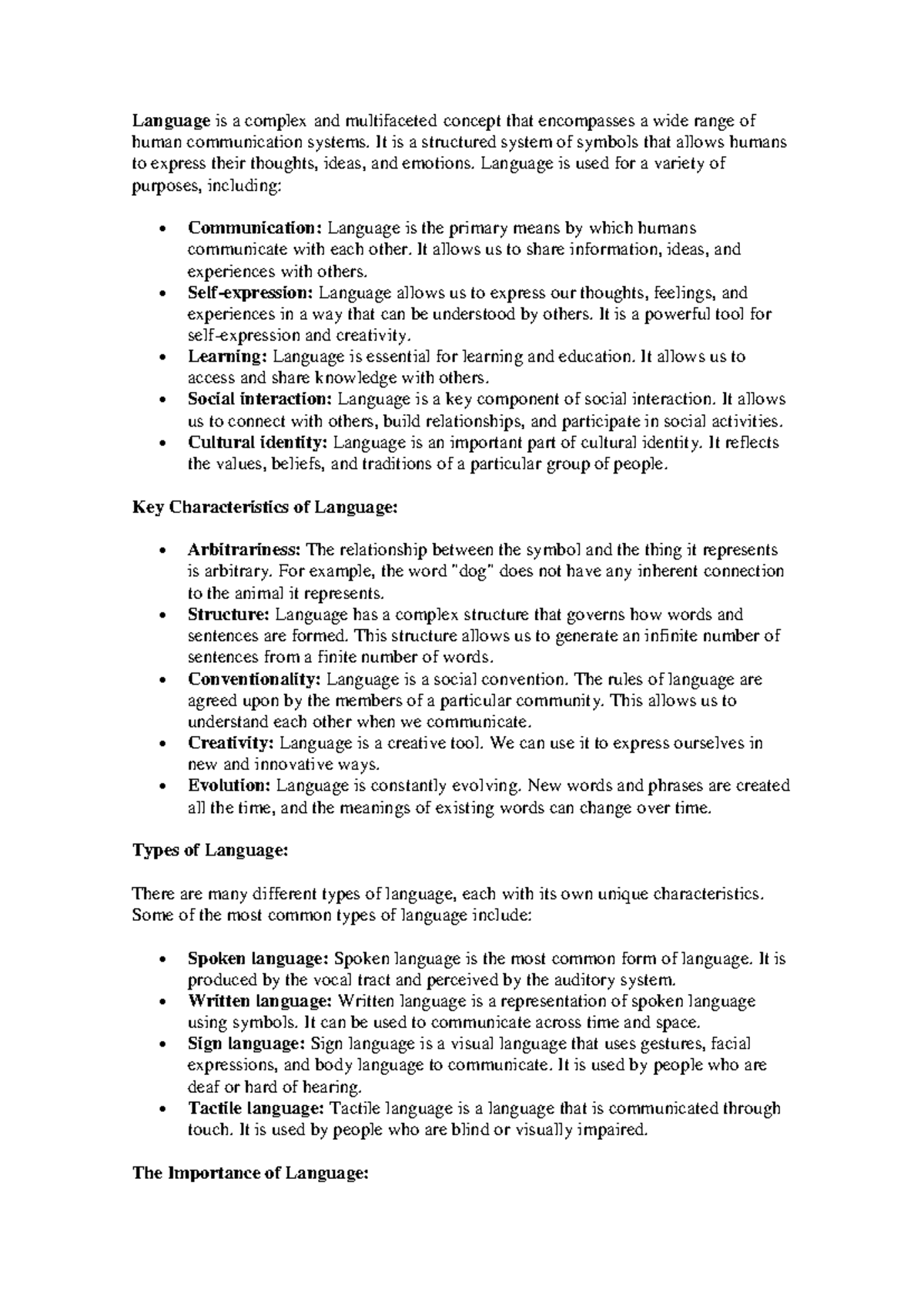 10 - info - Language is a complex and multifaceted concept that ...