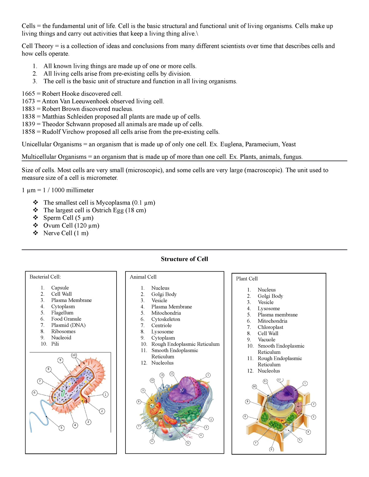 GEN-Biology - General Biology notes for grade 11 STEM - Cells = the ...