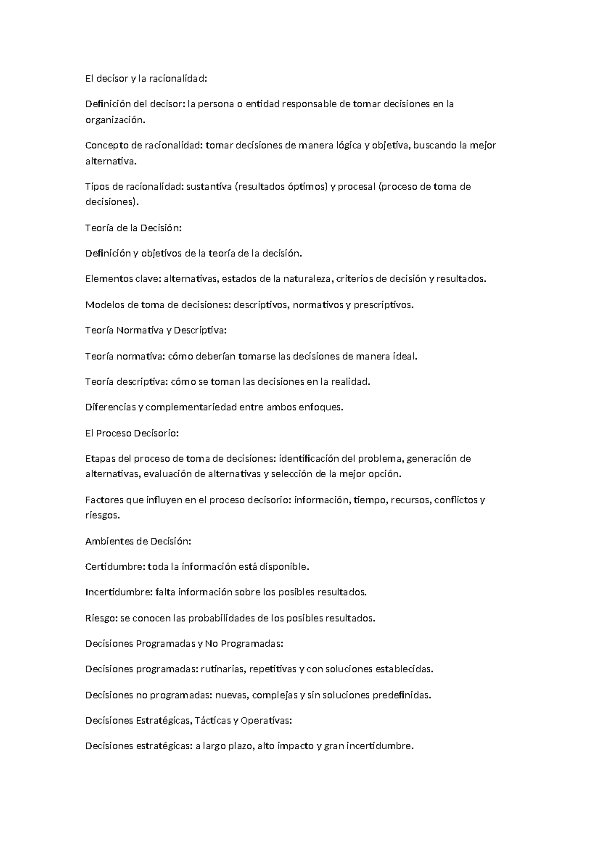 El decisor y la racionalidad - El decisor y la racionalidad: Definición ...