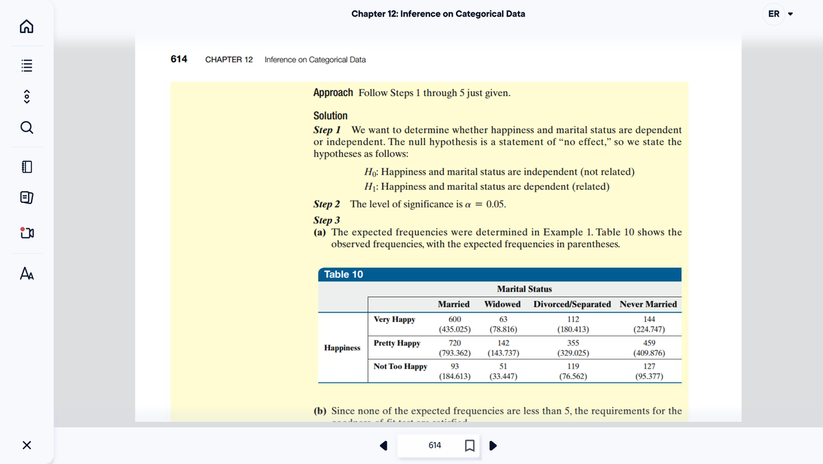 MP614 - page 614 - MATH 235 - 614 Chapter 12: Inference on Categorical ...