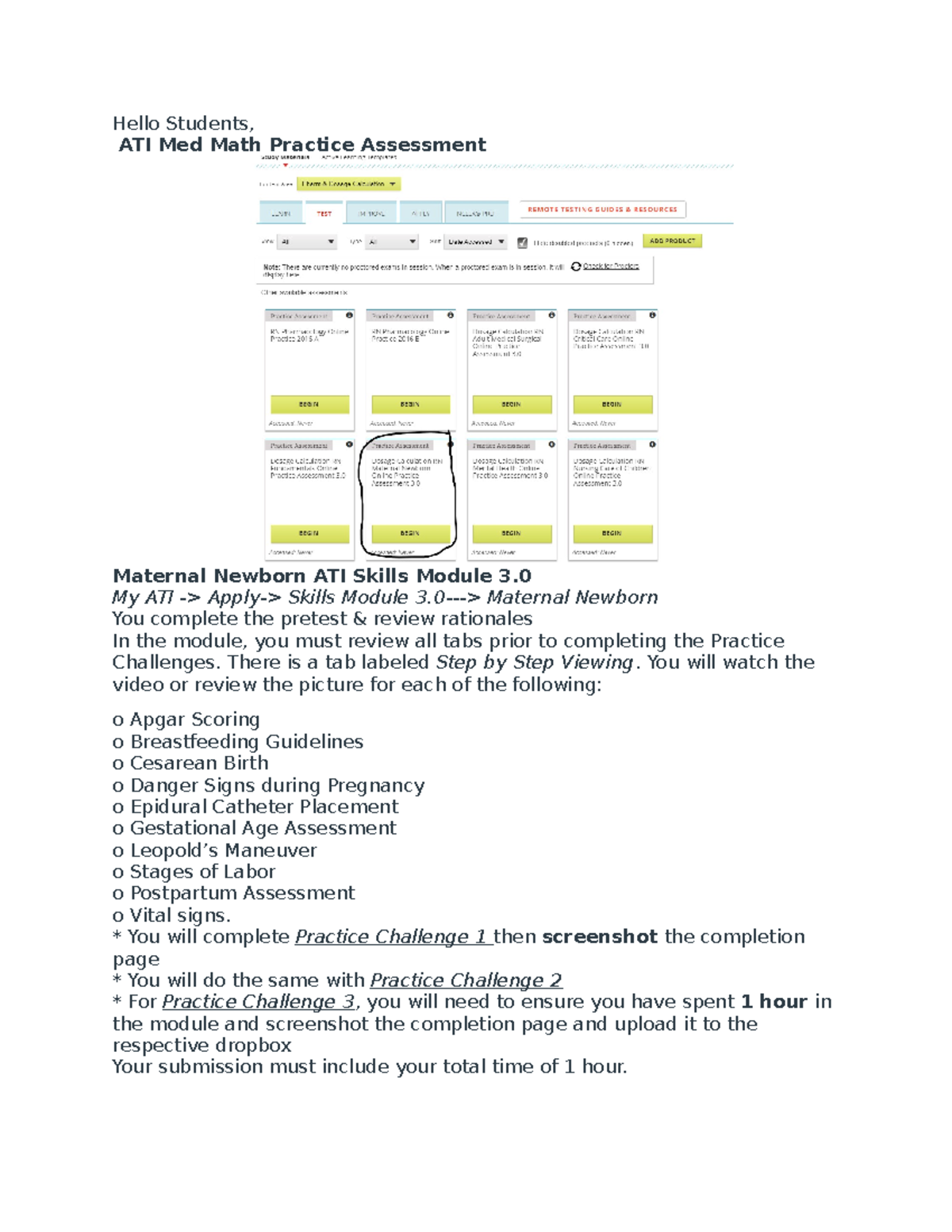 ATI Maternal Newborn Instructions - Hello Students, ATI Med Math ...