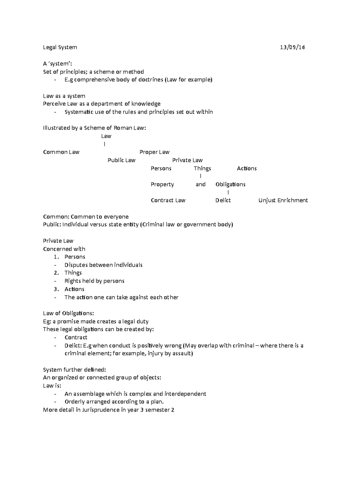 Legal Systems Intro-Type of System - Legal System 13/09/ A ‘system ...