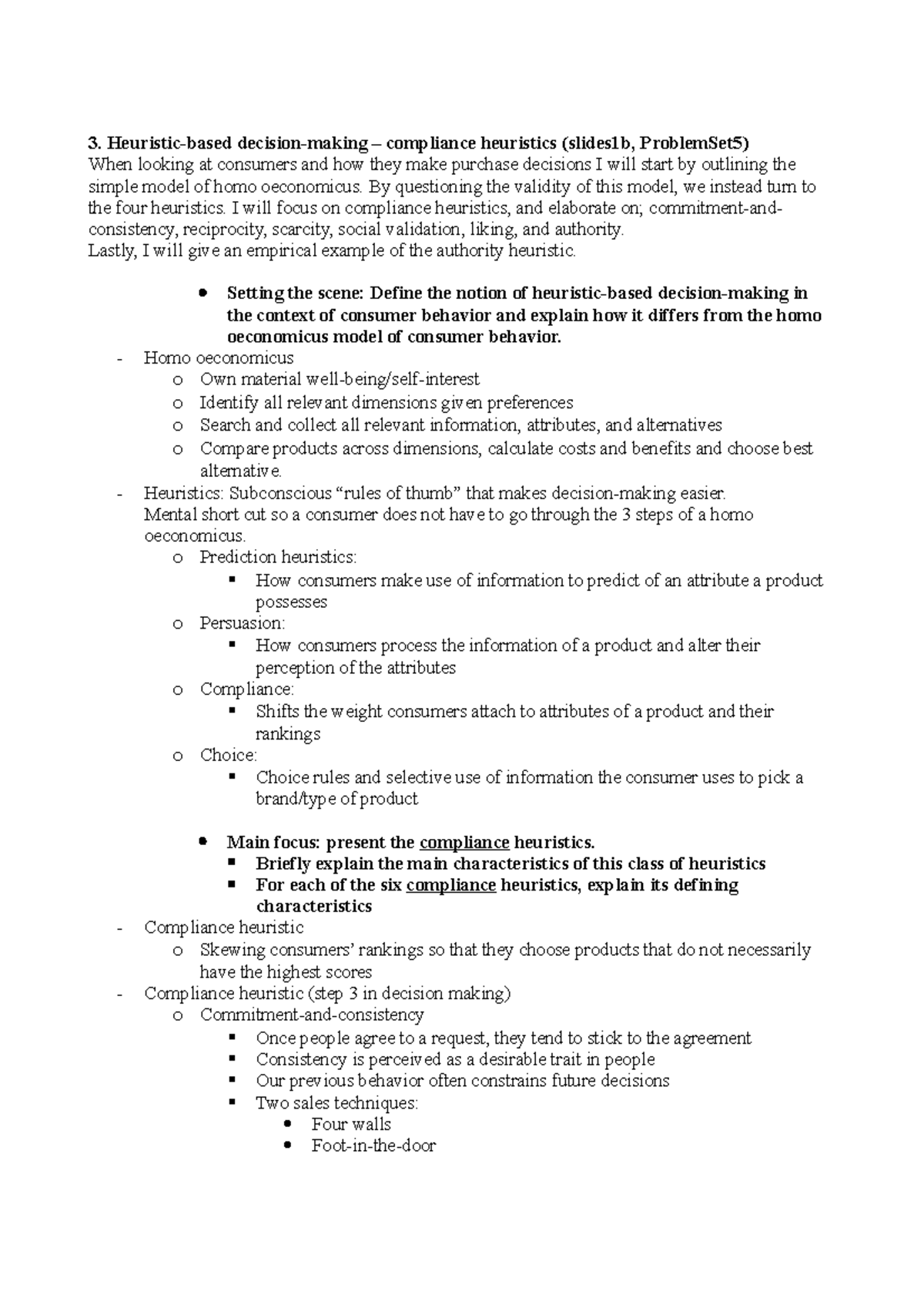 3 heuristics - compliance - 3. Heuristic-based decision-making ...