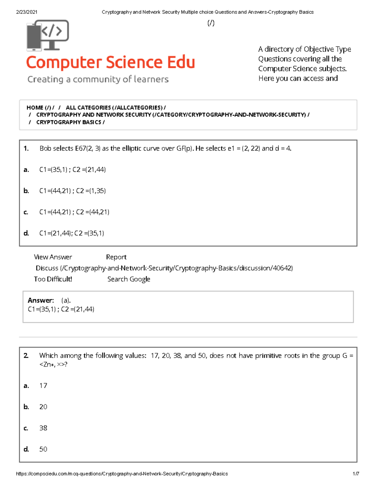 1 - sundarajan - (/) A directory of Objective Type Questions covering ...