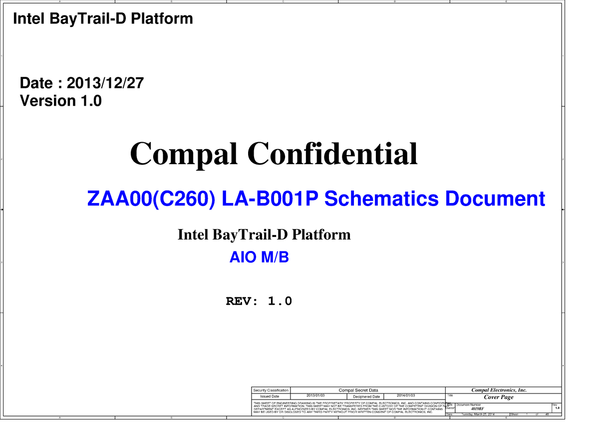 Compal la-b001p r1 - Esquemático de lap top - A A B B C C D D E E 1 1 2 ...