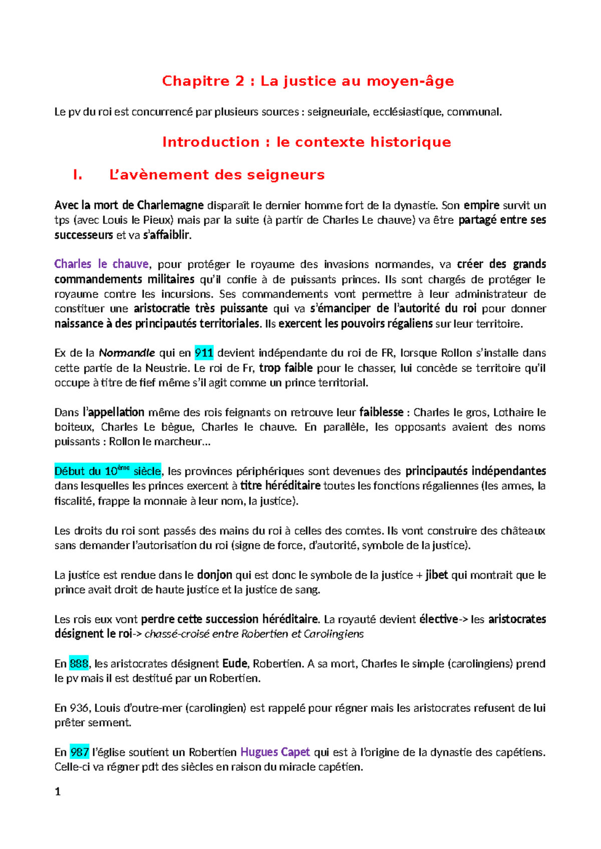 Chap 2 - histoire - Chapitre 2 : La justice au moyen-âge Le pv du roi ...