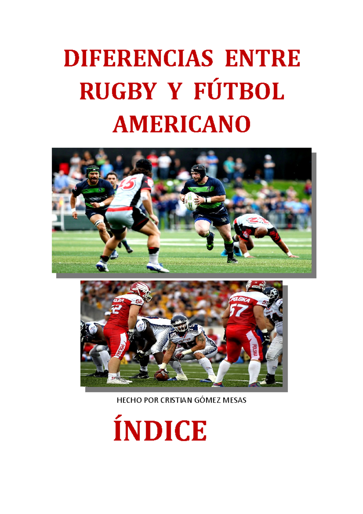 Diferencias Entre Rugby Y Fútbol Americano - DIFERENCIAS ENTRE RUGBY Y ...