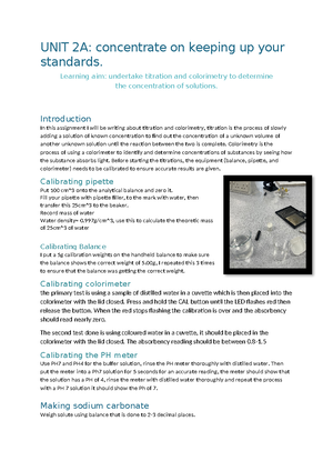 Unit 2C - UNIT 2C: THE CHROMATOGRAPHY OF VEGETABLES Learning aim: to ...