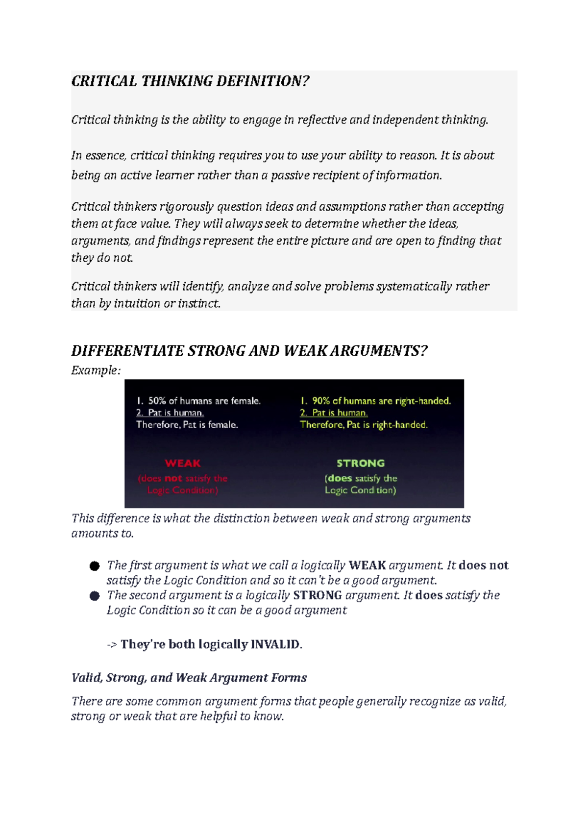 CT TEST document - Chapter 2 two kinds of reasoning critical thinking ...