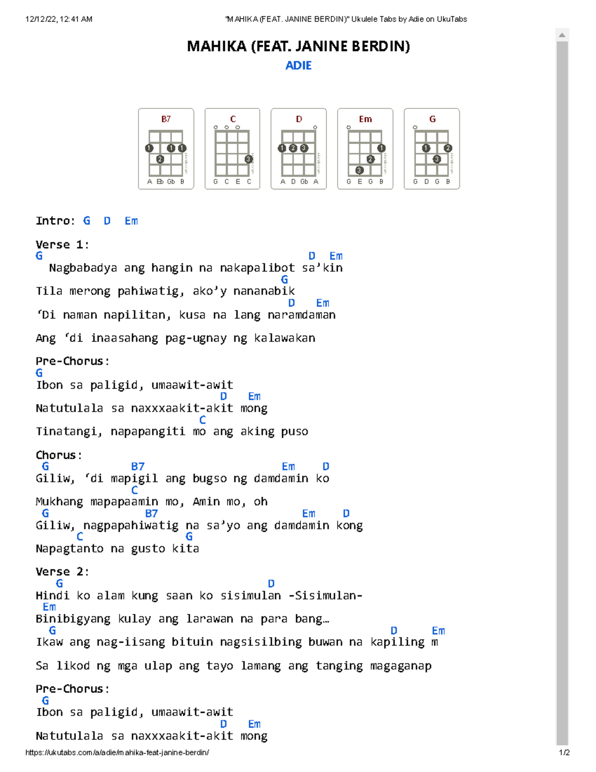 MahikaFEAT ksdfs 12/12/22, 1241 AM "MAHIKA (FEAT. JANINE BERDIN