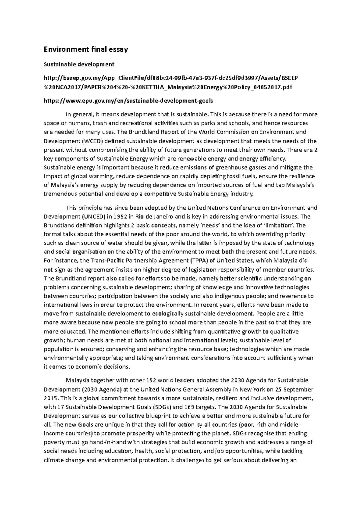 Environment final essay not enuf still nid to add - Environment final ...