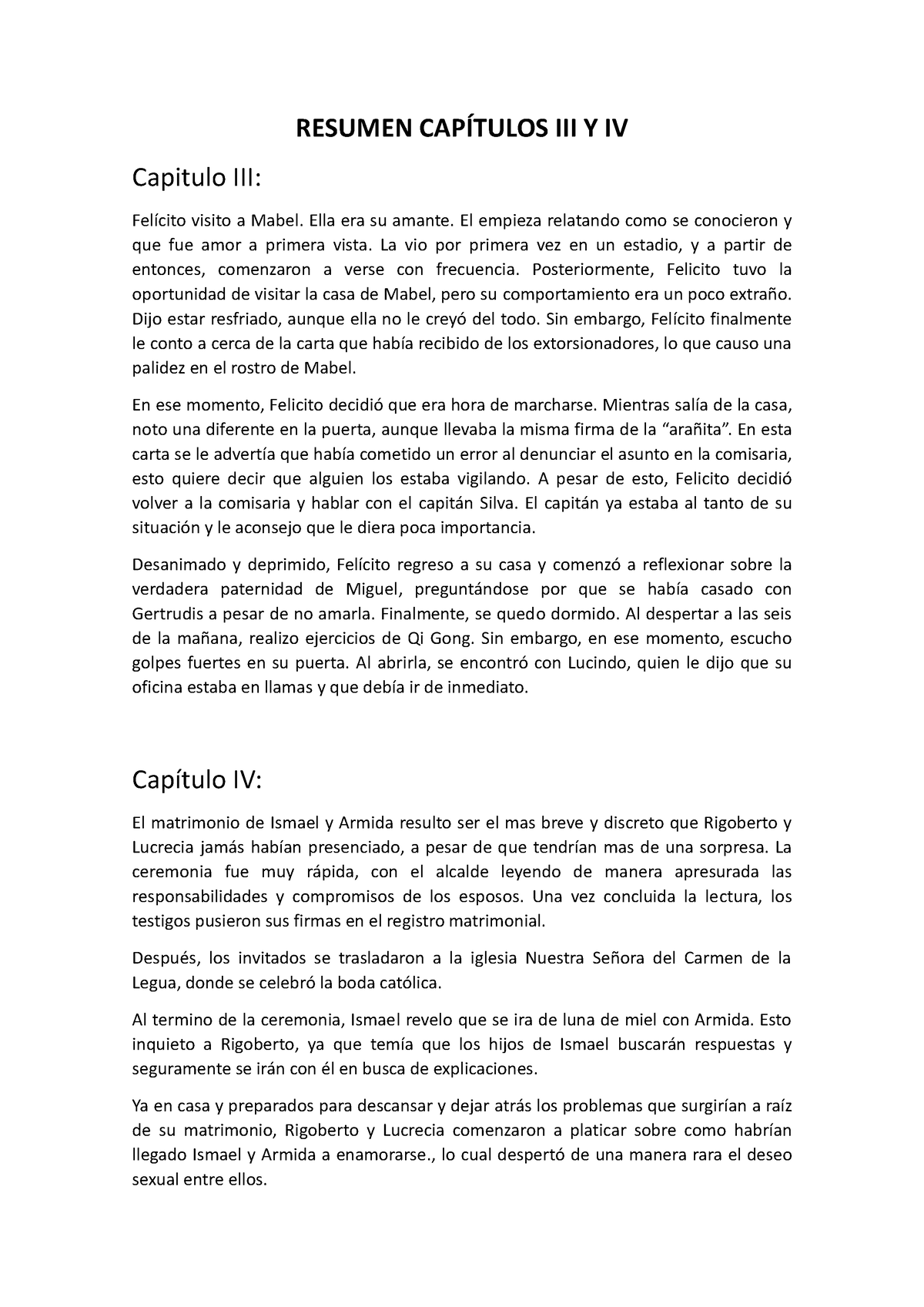 Resumen Capítulos III Y IV - RESUMEN CAPÕTULOS III Y IV Capitulo III ...