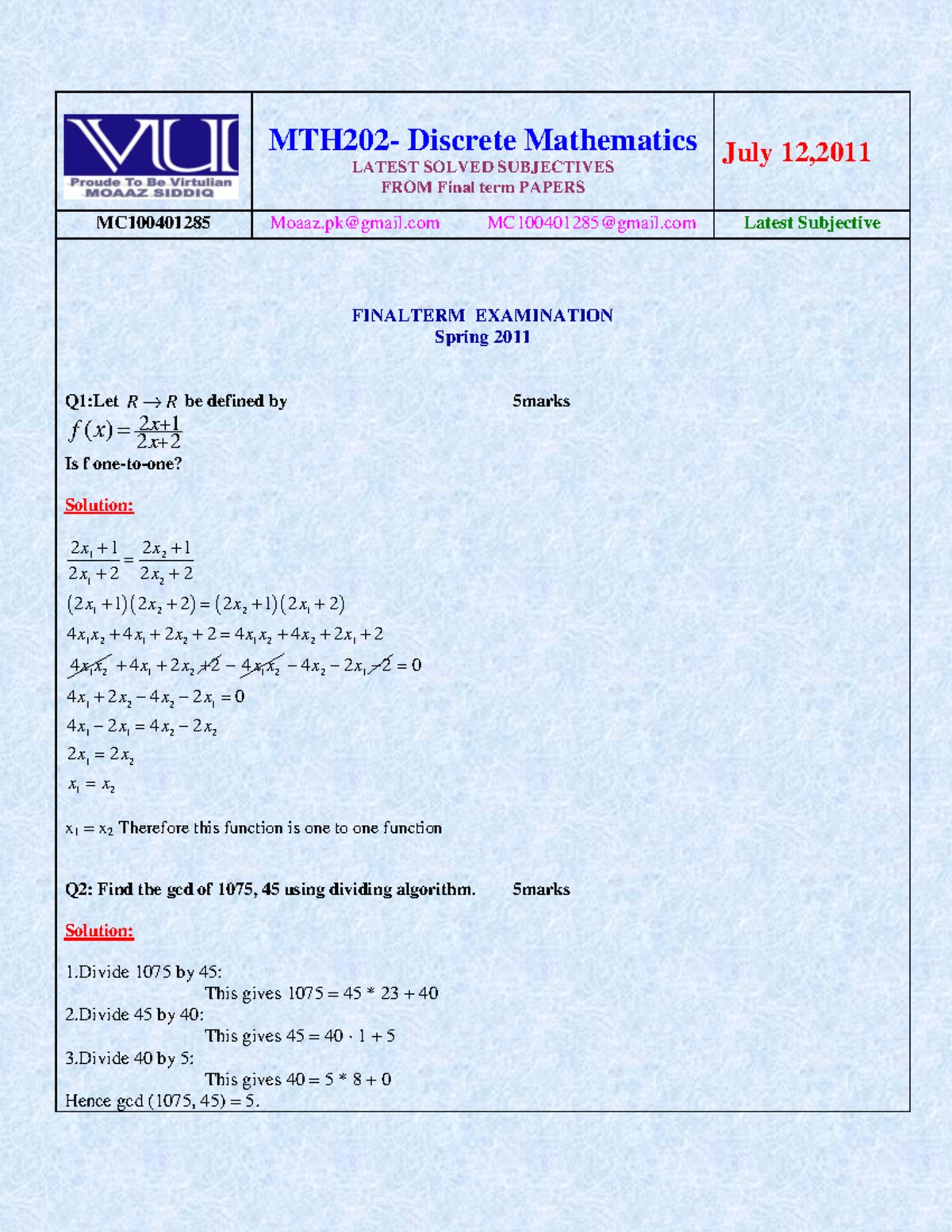 Mth202 Final Term Subjectives Solved With References By Moaaz - MTH202 ...