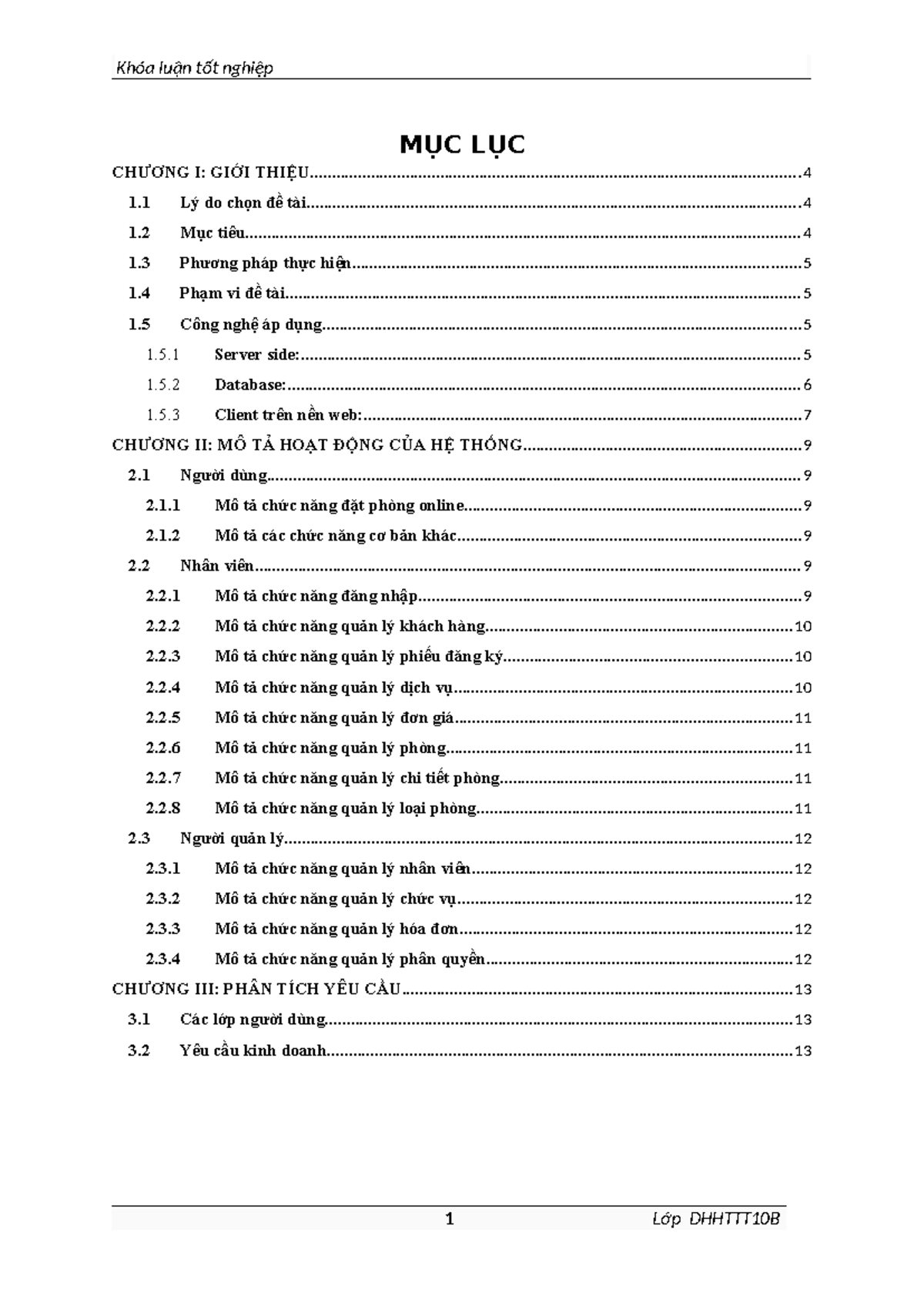 Web - MỤC LỤC CHƯƠNG I: GIỚI - Studocu