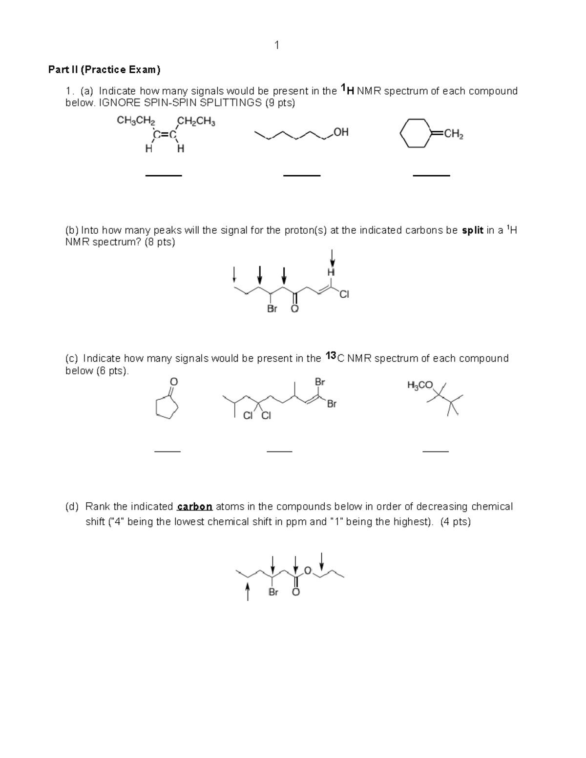 Practice Exam 2 Part II - Tagged - Part II (Practice Exam) (a) Indicate ...