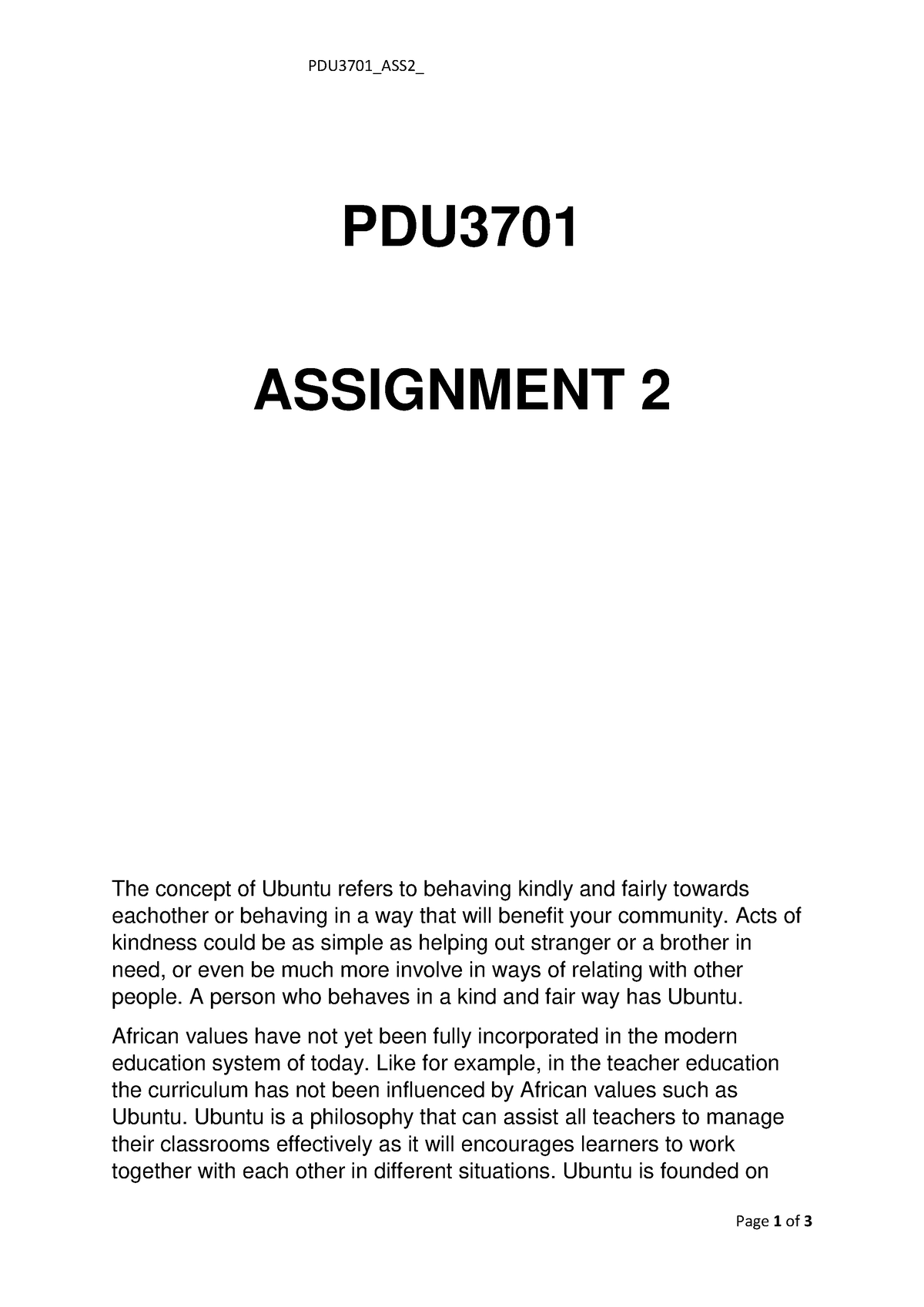 pdu3701 assignment 2 ubuntu