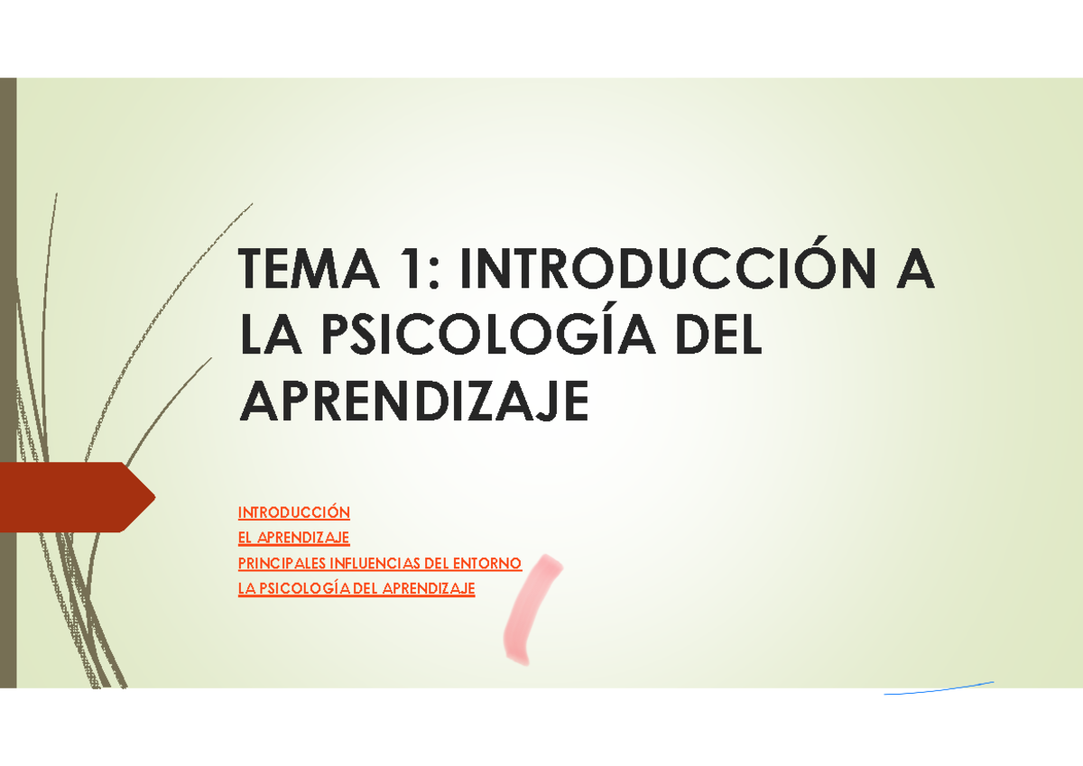 TEMA 1 Introduccion Psi Aprendizaje 2 - TEMA 1: INTRODUCCIÓN A LA ...