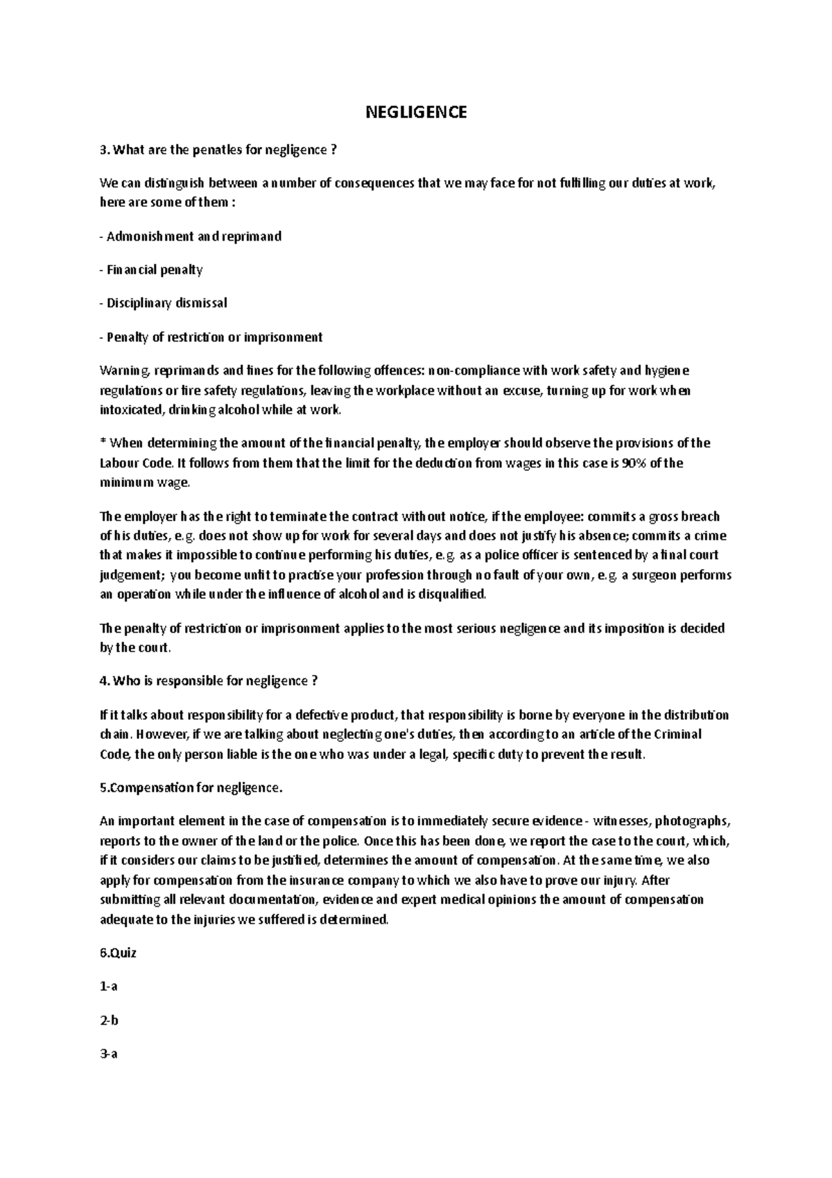 Negligence word clcvv NEGLIGENCE What are the penatles for