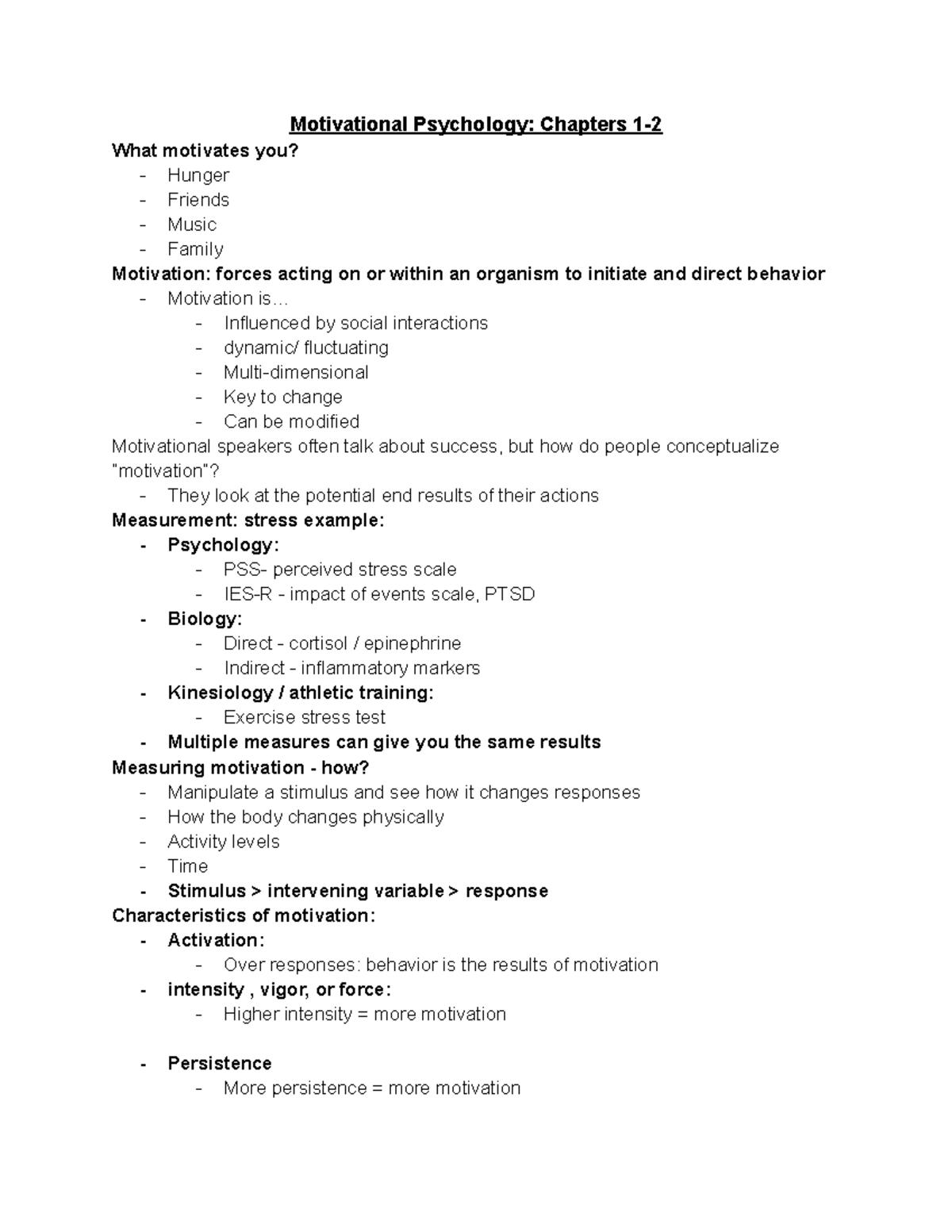 Psych 320 Ch. 1-2 - These Are Lecture Notes Referring To Chapters 1 And ...