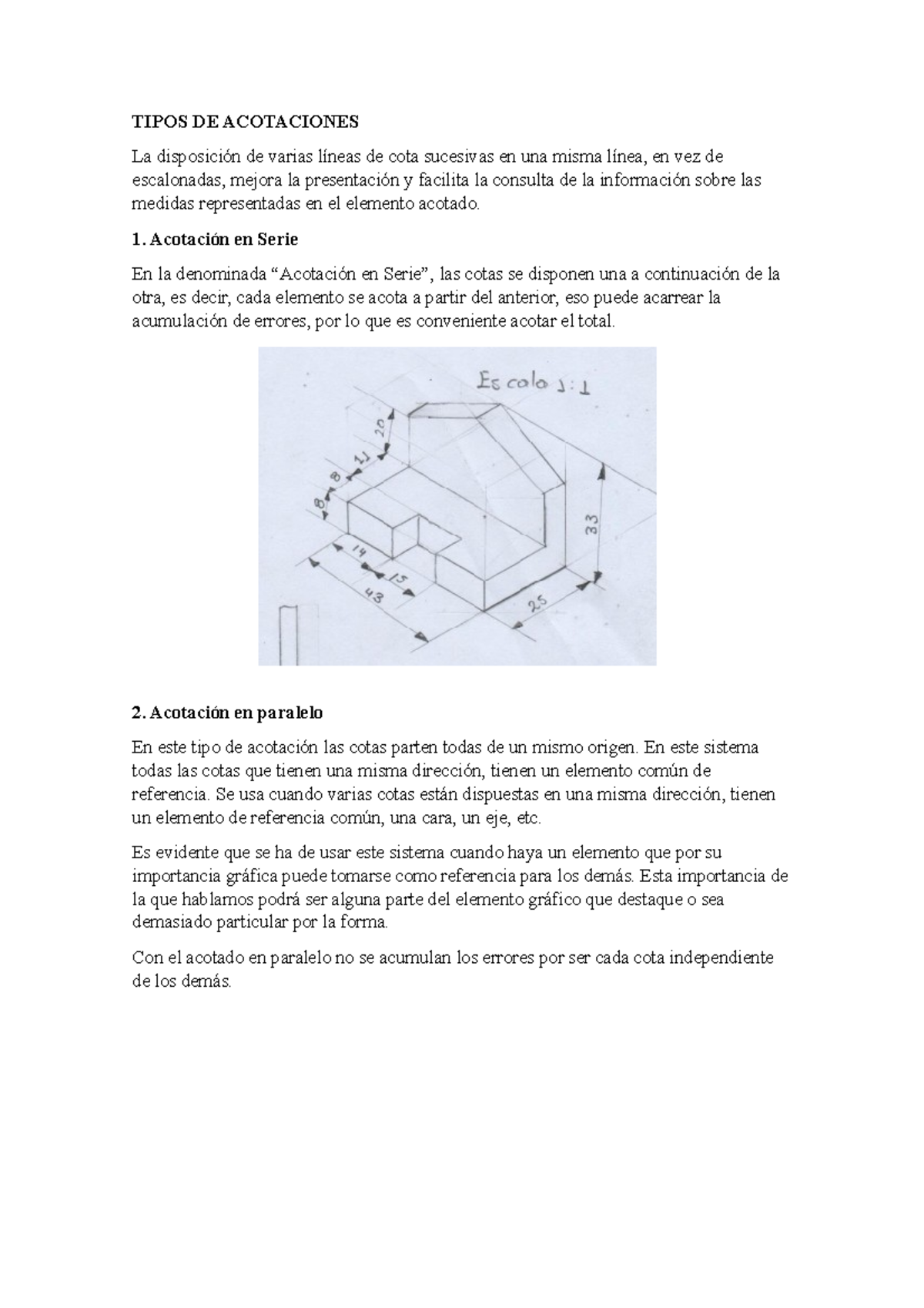 Tipos DE Acotaciones - TIPOS DE ACOTACIONES La Disposición De Varias ...