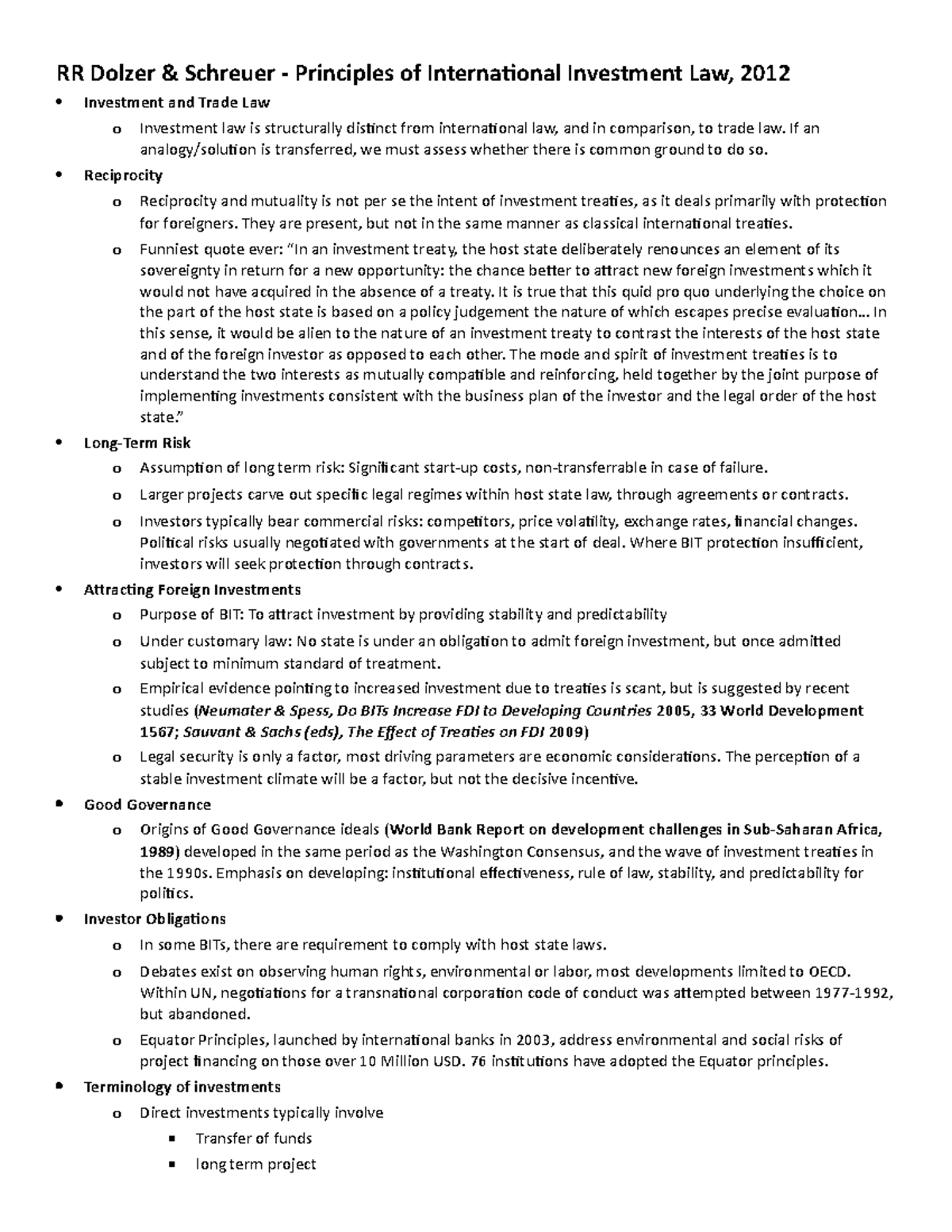 Economics of Investment Treaties IBH - RR Dolzer & Schreuer ...