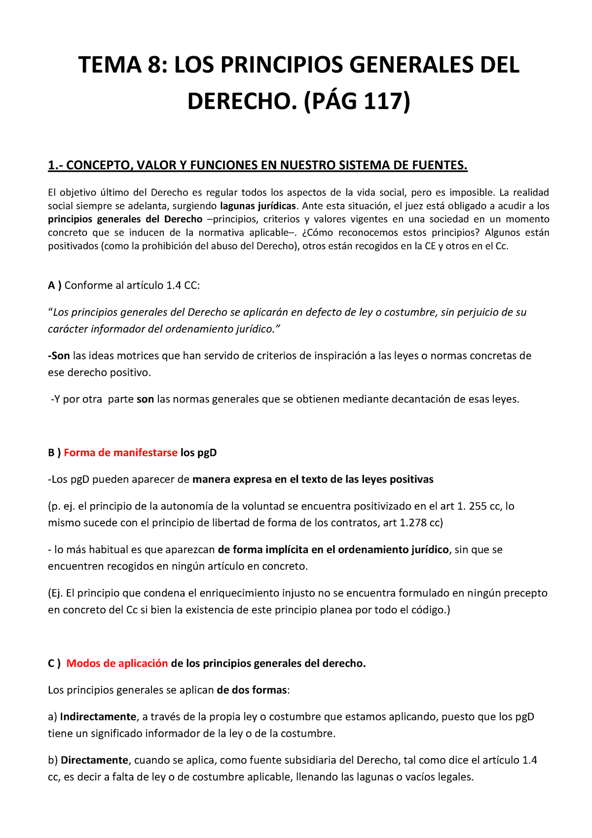 Tema 8 Principios Generales Del Derecho Tema 8 Los Principios