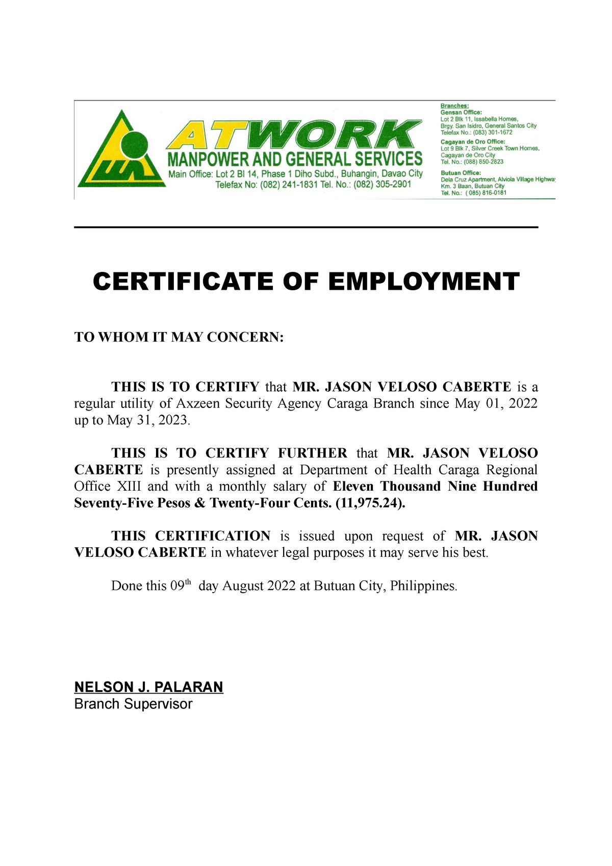 40 Best Certificate Of Employment Samples Free Templatelab With Free 