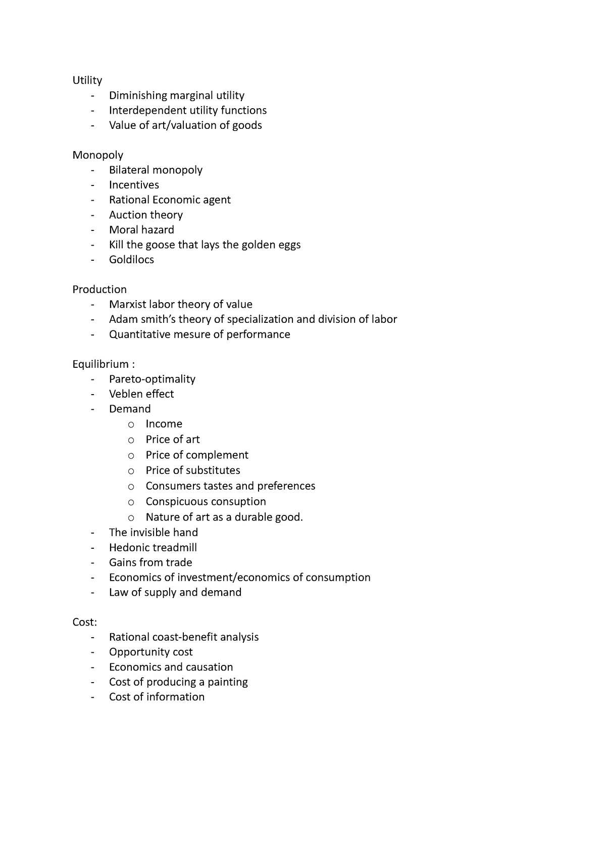 Anglais Fiche - Utility - Diminishing marginal utility - Interdependent ...