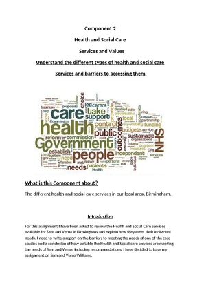 unit 19 health and social care assignment 2