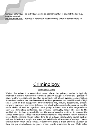 AC - crim write up ac.1.2 - Criminology Personal reasons Fear When ...